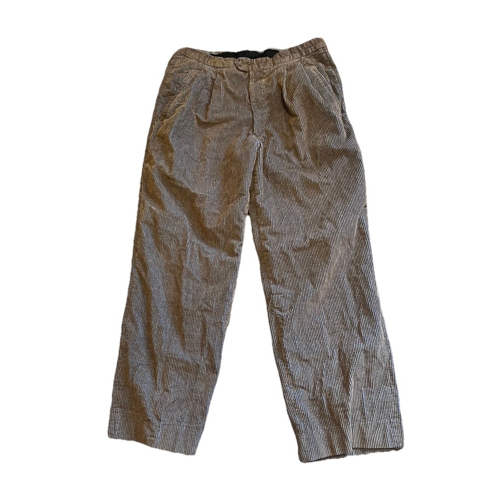 Bardelli Italian Corduroy Brown Striped Shimmer Dress Pants Office Men's Size 36